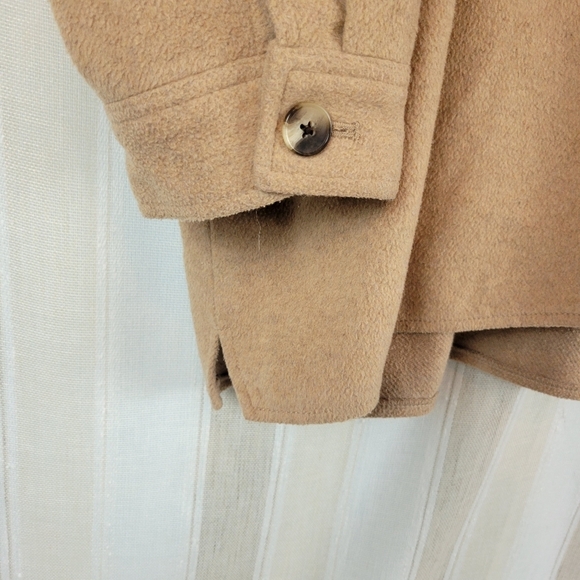 Old Navy Soft Brushed Utility Shacket Wool Blend Camel Tan Size 4X - Picture 3 of 11